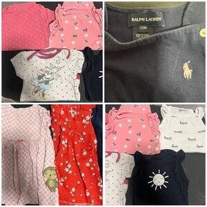 Toddler Girl Bundle of (11) Variety Brands Ralph Lauren, Carters, Etc One Piece